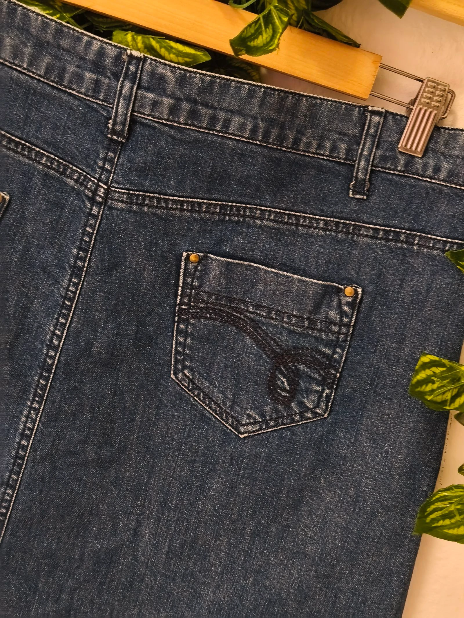 Minissaia Jeans Algodão Botões Tamanho 44 Southern Cotton – photo 8
